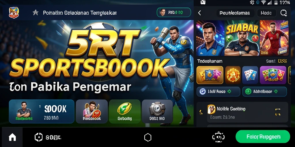 Tampilan gameplay menegangkan dari aplikasi Sportsbook 5RT.