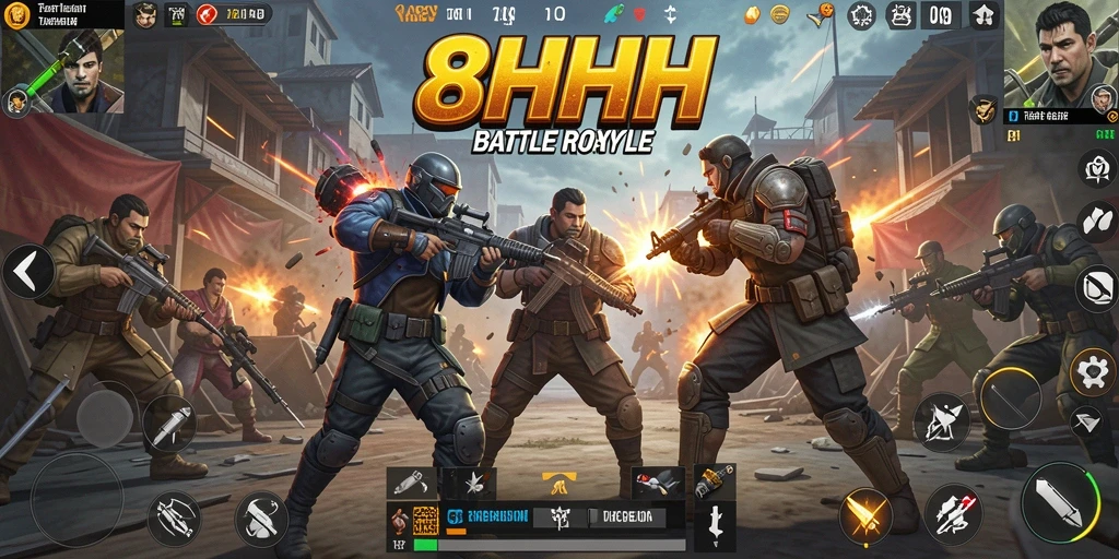 Tampilan gameplay menegangkan di <strong>8HHH</strong> saat bertarung untuk bertahan hidup.