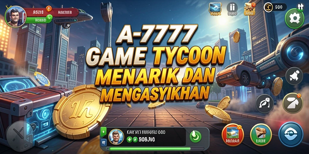 Tampilan gameplay A7777 yang menampilkan manajemen bisnis Tycoon.