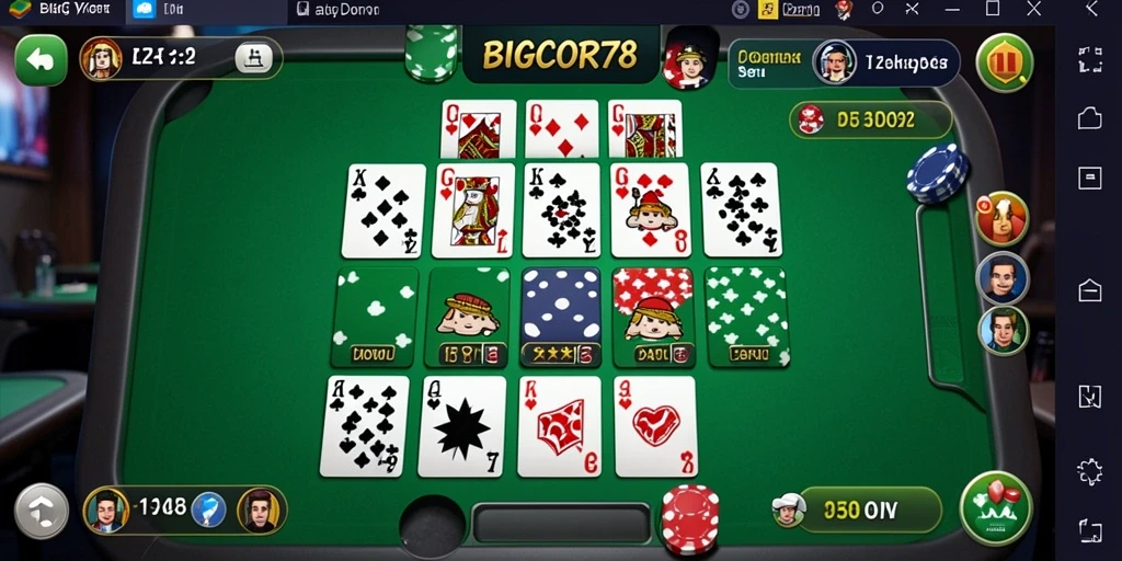 Tampilan gameplay seru dalam BIGCOR78 saat bermain Domino.