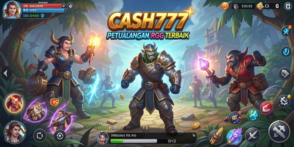 Tangkapan layar utama dari gameplay RPG CASH777 yang penuh aksi.
