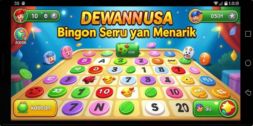 Tampilan gameplay menarik dari DEWANUSA dengan suasana Bingo yang menggembirakan.