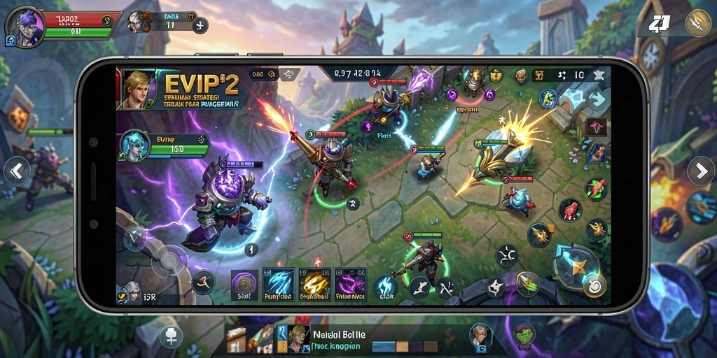 Screenshot menampilkan pertarungan strategis dalam <strong>EVIP2</strong>.