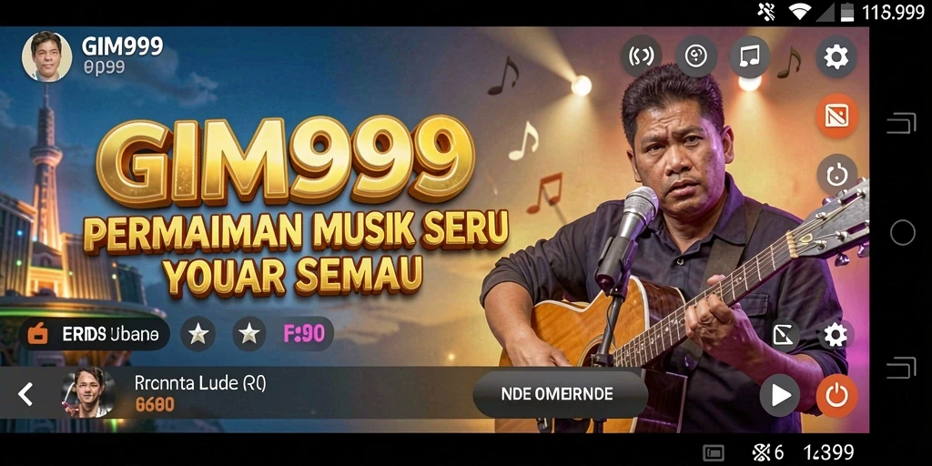 Tampilan gameplay <strong>GIM999</strong> yang seru dan interaktif dengan beragam lagu.