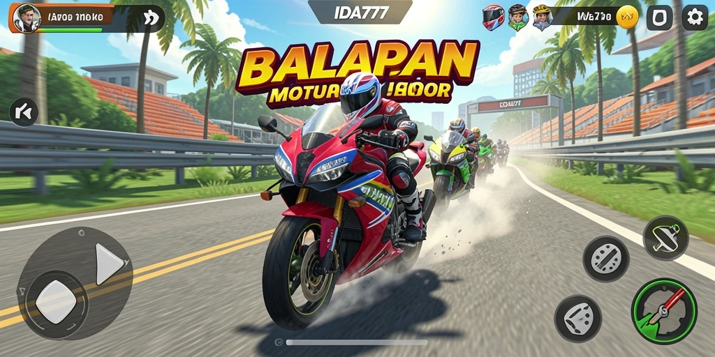 Tampilan menarik dari gameplay balapan motor di IDA777.
