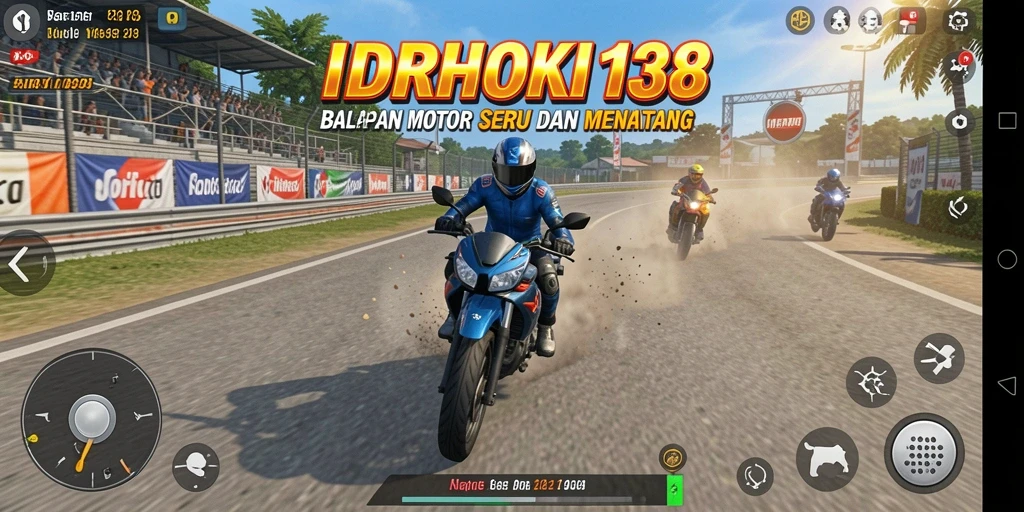 Gameplay mendebarkan di IDRHOKI138 dengan balapan motor yang seru.