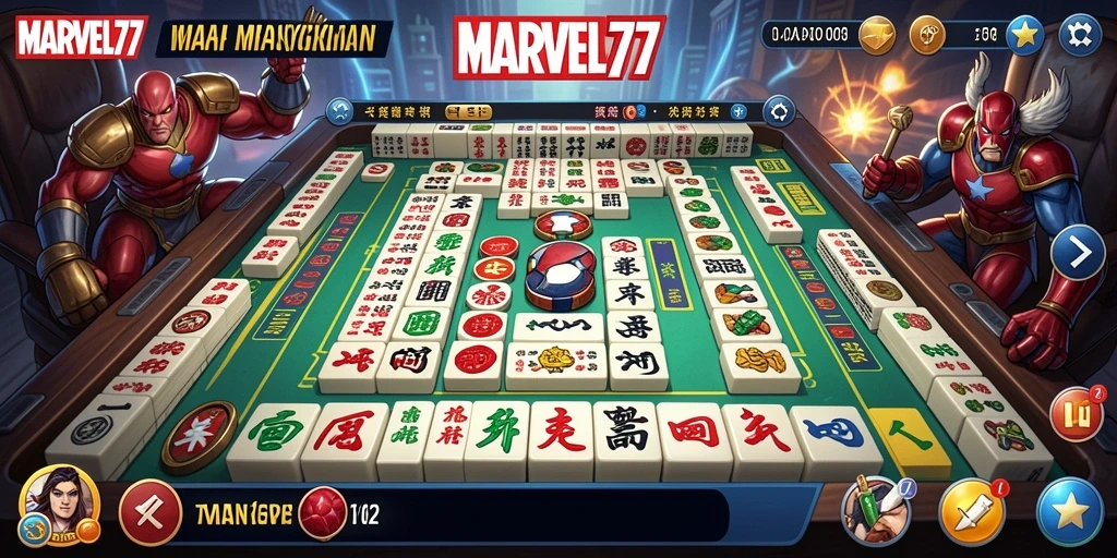 Screenshot gameplay MARVEL77 menampilkan tantangan Mahjong yang menarik.
