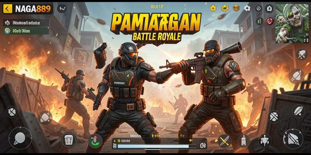 Tampilan gameplay NAGA889 yang mendebarkan dalam pertempuran Battle Royale.