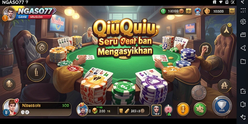 Tampilan screenshot NGASO77 menampilkan momen seru bermain QiuQiu.