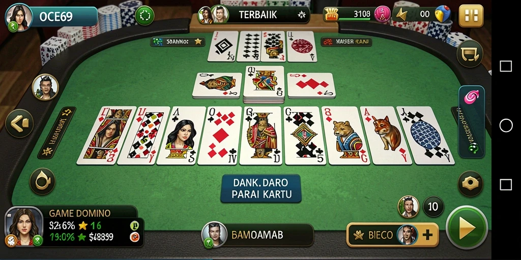 Screenshot OCE69 menampilkan gameplay Domino yang seru dan menantang.