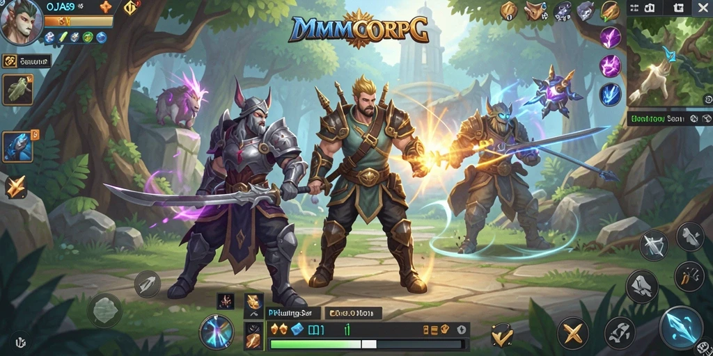 Screenshot gameplay OJA89 menampilkan pertempuran seru di dunia MMORPG.