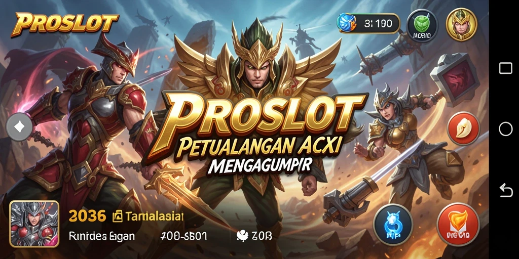 Screenshot menampilkan pertempuran epik san gameplay seru di PROSLOT.
