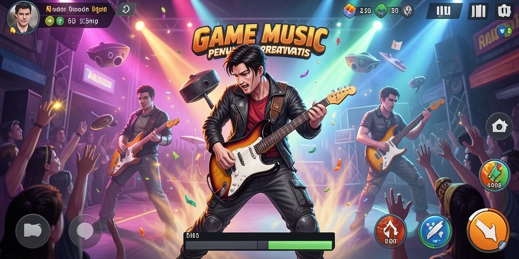 Tangkapan layar dari gameplay S13 menampilkan pemain yang sedang beraksi di level musik.
