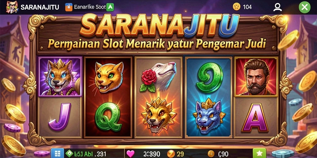 Tampilan gameplay Slot SARANAJITU yang menarik dan seru.