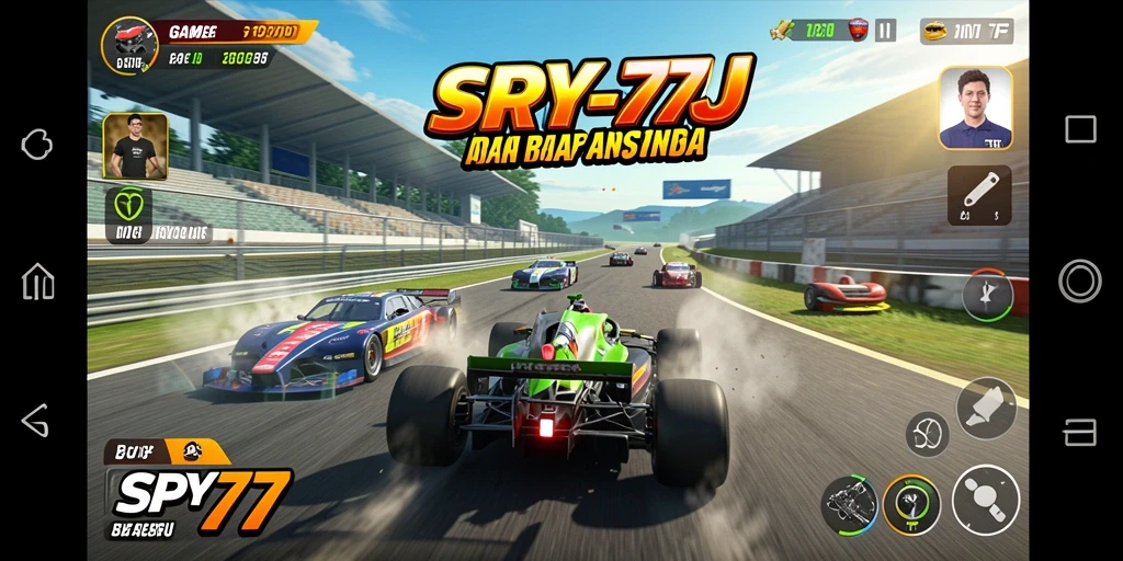 Screenshot SPY77 menunjukkan aksi balap yang mendebarkan.