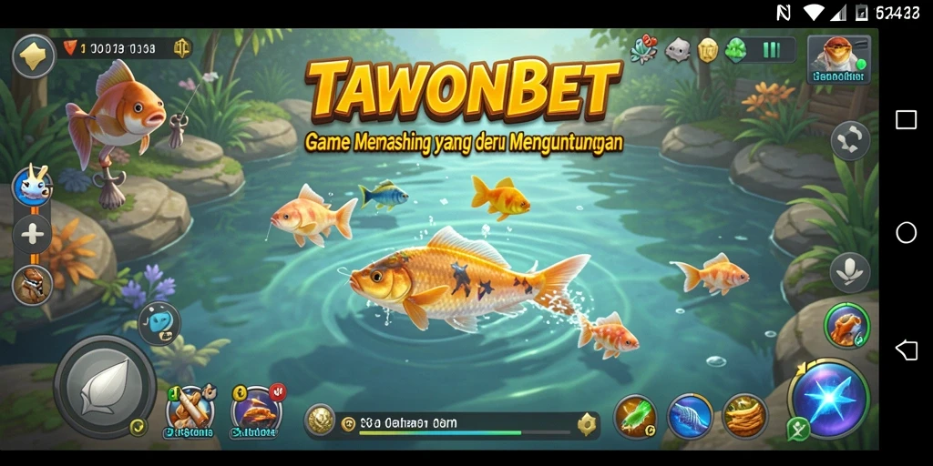 Screenshot TAWONBET menampilkan gameplay memancing yang seru dan menantang.